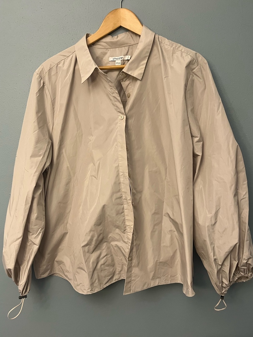 Chico's Button-Down Balloon Sleeve Shirt